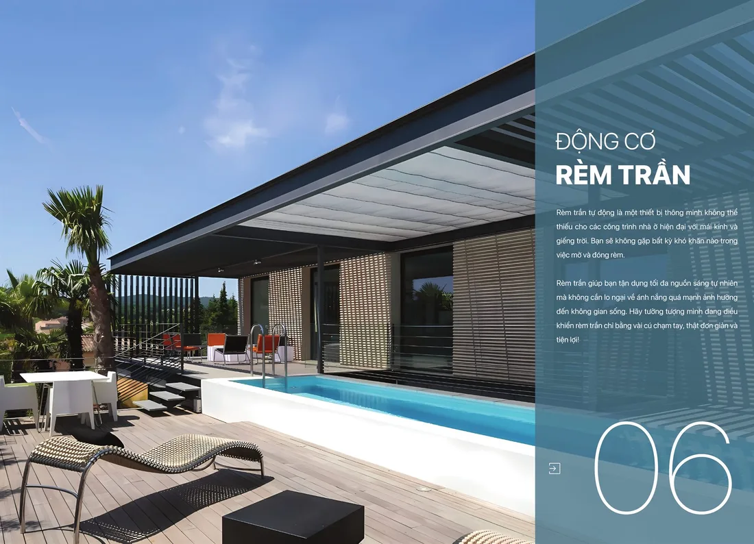 3+ mẫu rèm trần tự động giếng trời cao cấp