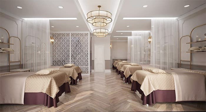 Rèm voam spa trắng